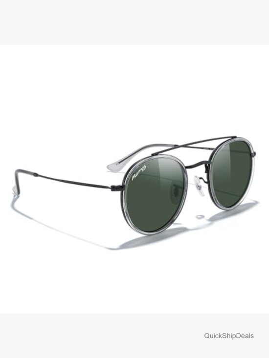 Retro Double Bridge Round Polarized Sunglasses Unisex main image 4